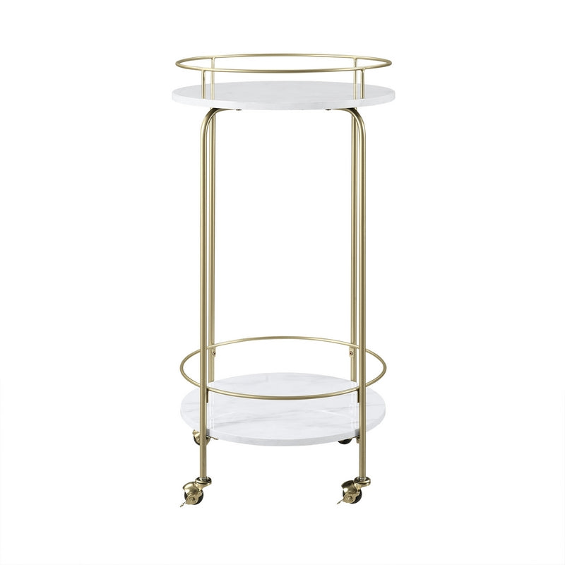 Deco Circular Bar Cart Gold 1 Shelf