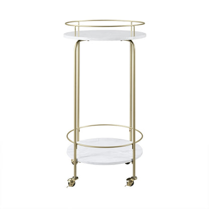 Deco Circular Bar Cart Gold 1 Shelf