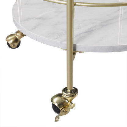 Deco Circular Bar Cart Gold 1 Shelf