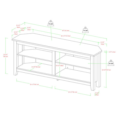 Rustic Corner TV Unit Grey Brown 4 Shelves