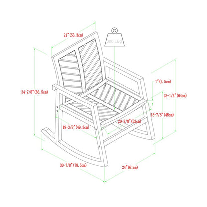 Chevron Rocking Chair Wood Grey