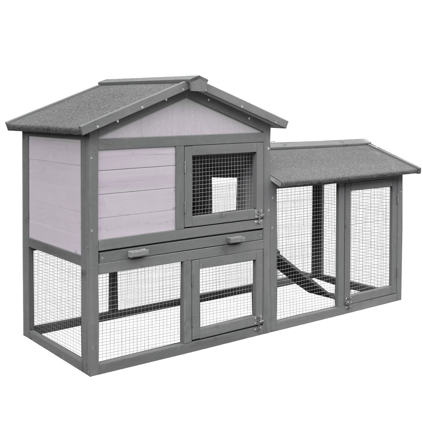 PawHut Wooden Rabbit Hutch Outdoor