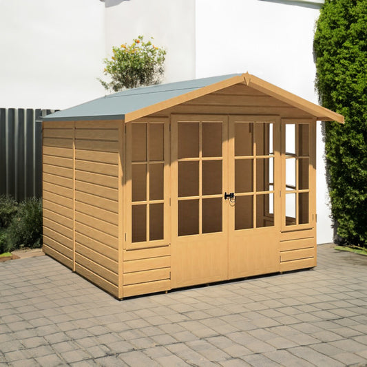 Shire Delmora 7' 7" x 7' 10" Apex Summerhouse - Premium Dip Treated Shiplap