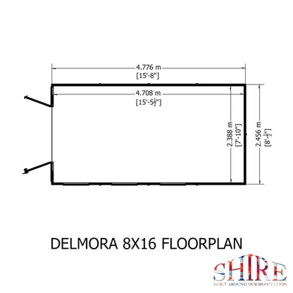 Shire Delmora 15' 5" x 7' 10" Apex Summerhouse - Premium Dip Treated Shiplap