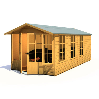 Shire Delmora 15' 5" x 7' 10" Apex Summerhouse - Premium Dip Treated Shiplap