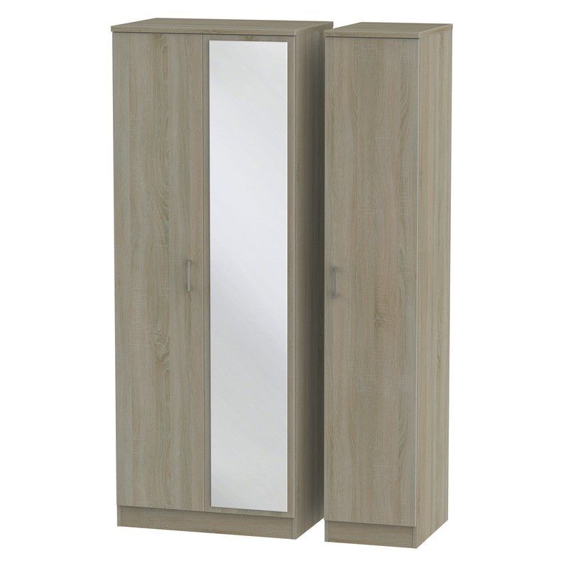 Elmsett Tall Wardrobe Brown 3 Doors