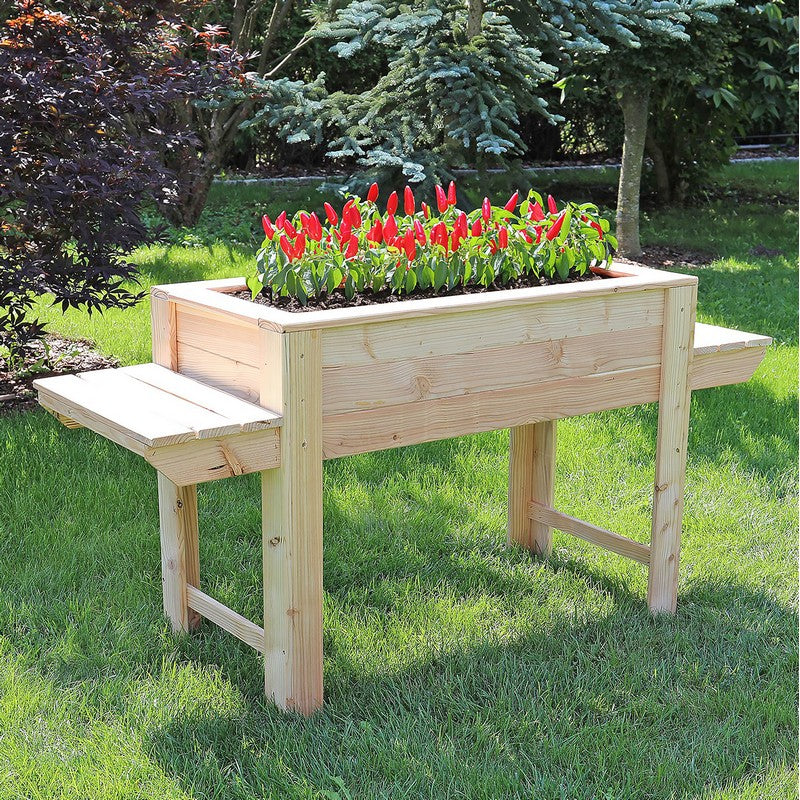 Garden Planter Larch Rectangular Dim by Shire - 80cm