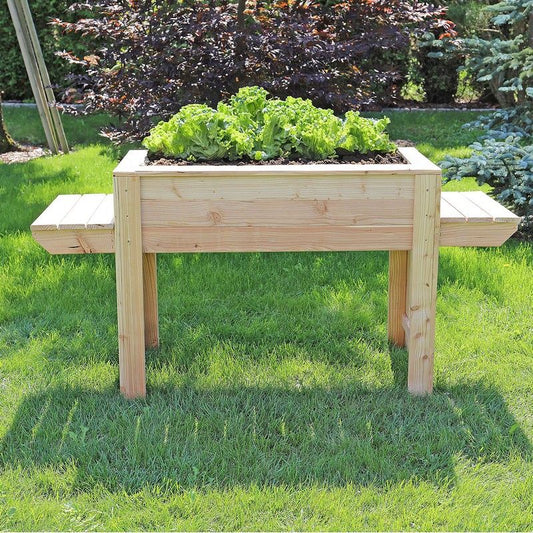 Garden Planter Larch Rectangular Dim by Shire - 80cm