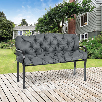 Outsunny Three-Seater Padded Bench Cushion - Dark Grey