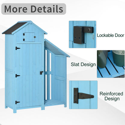 Mighty 180cm Barn Door Reverse Apex Garden Store Lockable Fir Wood Blue by Steadfast