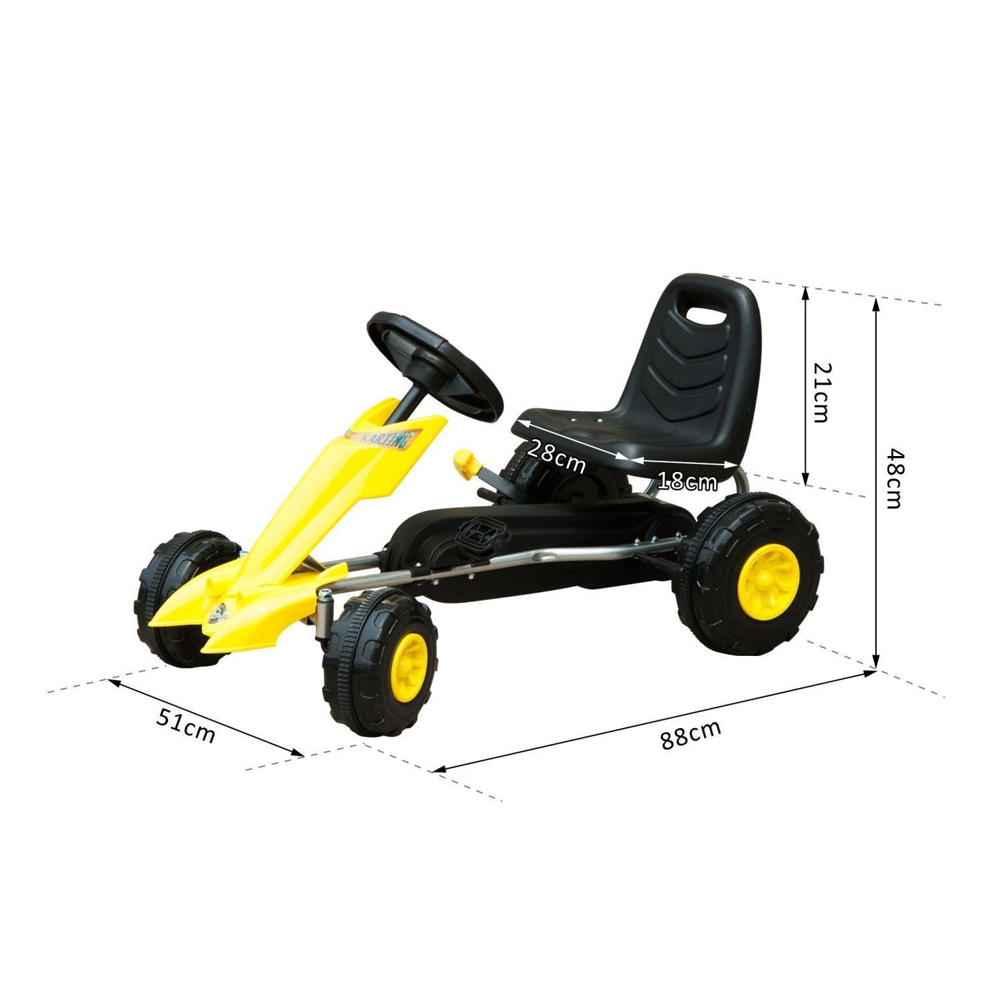 Homcom Pedal Go Kart-Yellow/Black