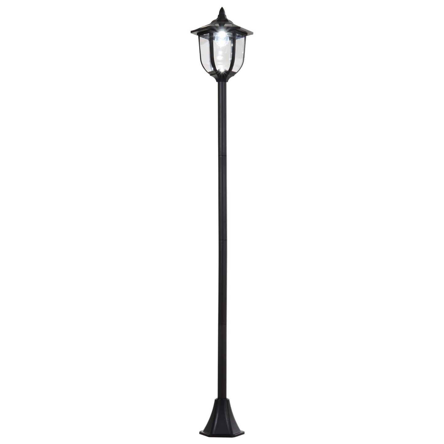 Outsunny Outdoor Garden Solar Post Lamp Sensor Light LED Lantern Bollard Pathway Torch Light 1.77m Tall