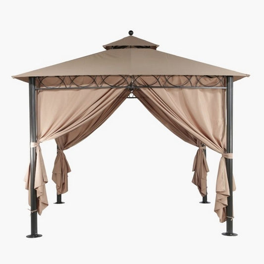 Dubai Garden Gazebo by Royalcraft with a 3 x 3M Mocha Canopy - Croft Home & Garden