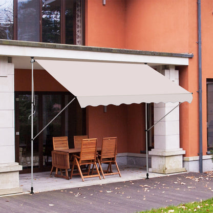 Outsunny 3x1.5m Adjustable Outdoor Aluminium Frame Awning Beige