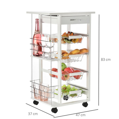 Homcom Medium-density fibreboard Multifunction Kitchen Island Trolley White