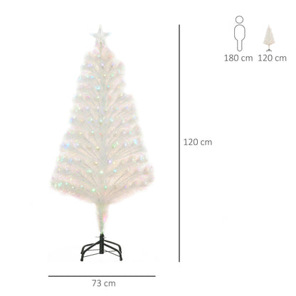 Homcom 4FT Prelit Artificial Christmas Tree with Fiber Optic LED Light