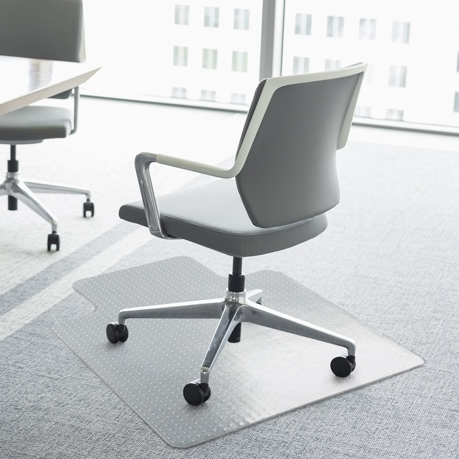 Homcom Office Carpet Protector Chair Mat High Impact Strength Clear Spike Non Slip Chairmat Frosted Lipped