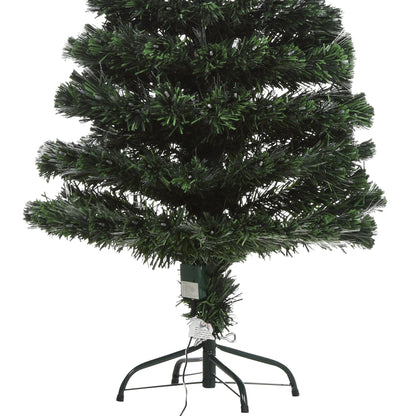 Homcom 5FT Pre-Lit Fiber Optic Christmas Tree with Star Tree Topper