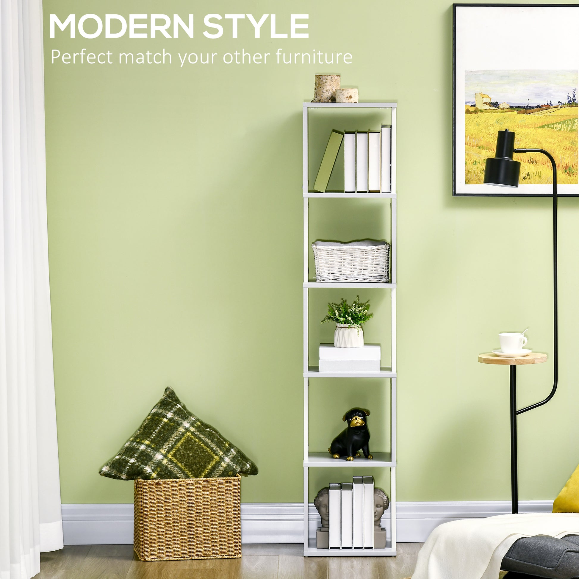 Homcom Modern 5-Tier Bookshelf