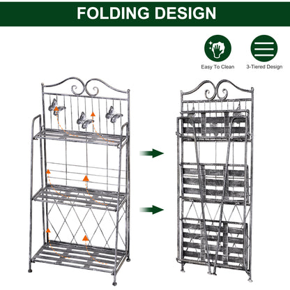 Outsunny 3-Tier Metal Plant Stand