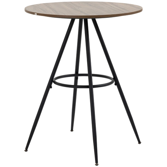 Homcom Round Counter Bistro Bar Table with Fixed Tabletop and Steel Legs