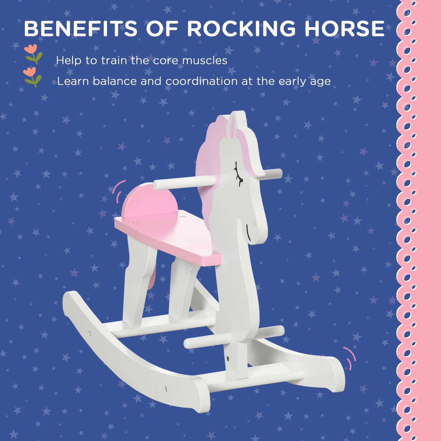 Homcom Kids Wooden Rocking Horse