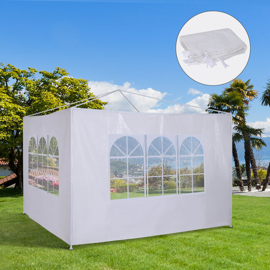 Outsunny 3 Meters Gazebo Side Panels Canopy Marquee Replacement Exchangeable Side Panel Walls (White)