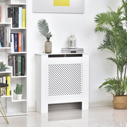 Homcom Small Medium-density fibreboard Wood Radiator Cover 78L x 19W x 82H cm -White