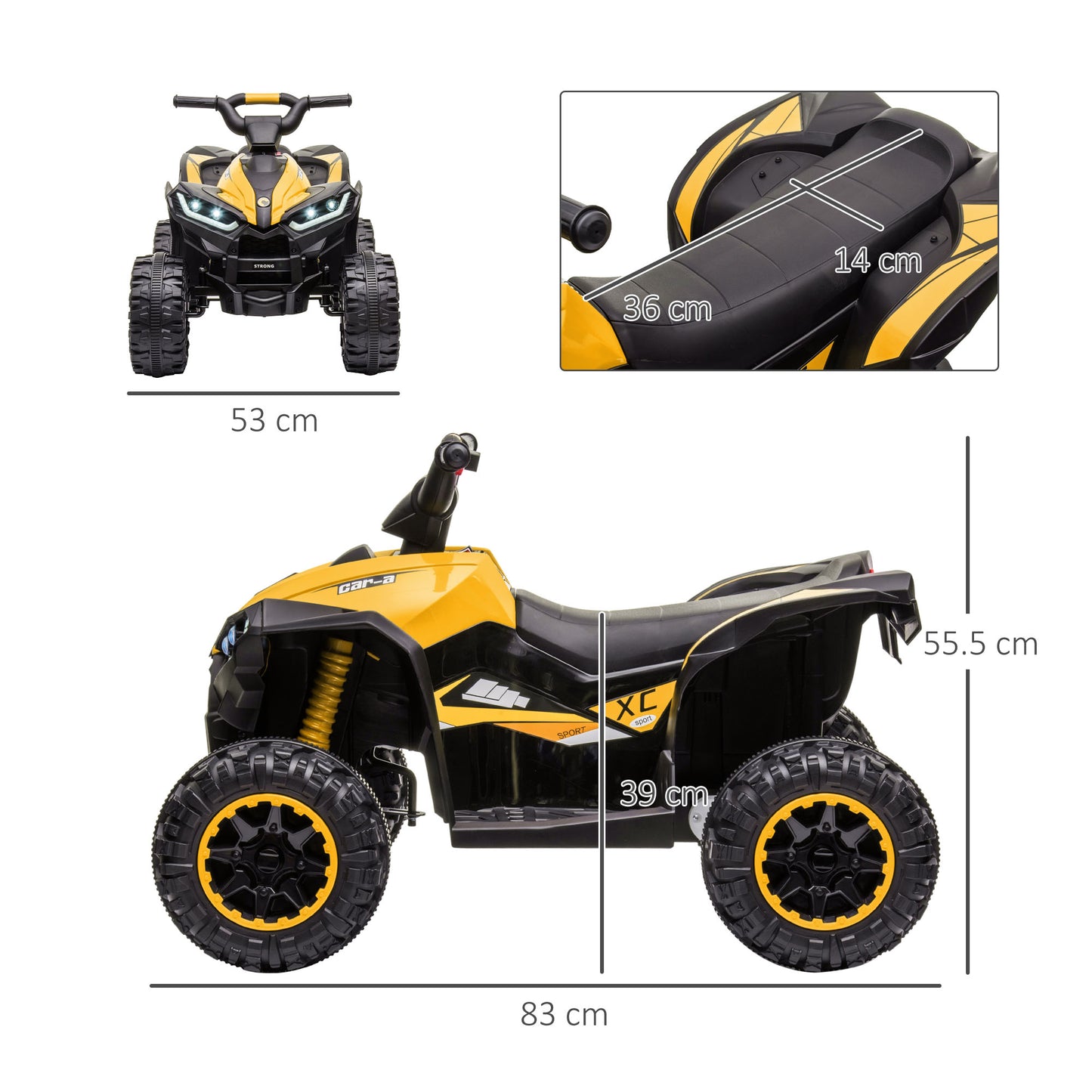 Homcom 12V Quad Bike with Forward Reverse Functions