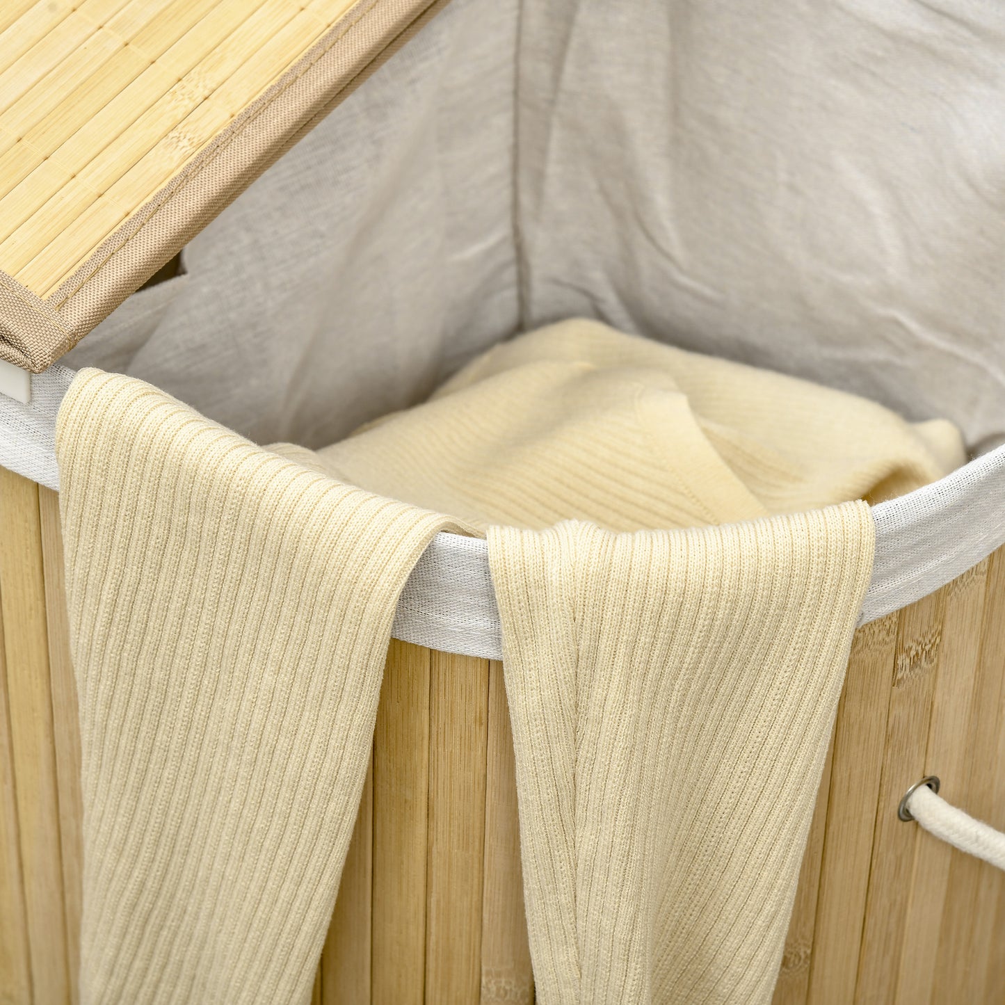 Homcom Bamboo Laundry Basket With Lid