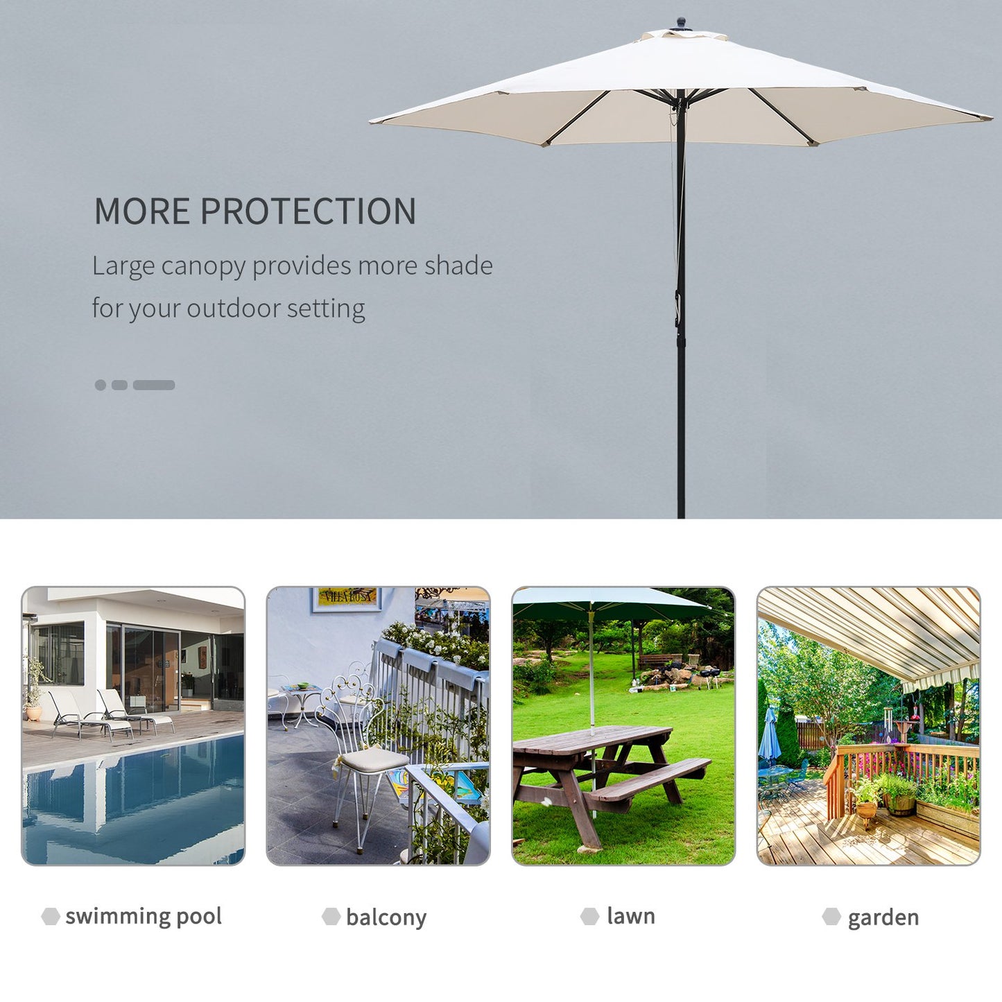 Outsunny 2.8m Garden Parasol Umbrella