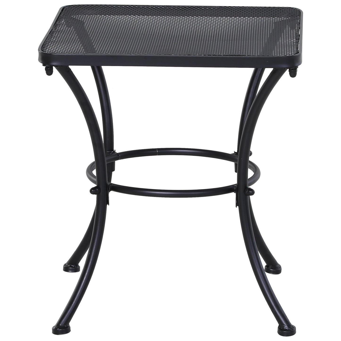 Outsunny Metal Square Outdoor Garden Bistro Table Black