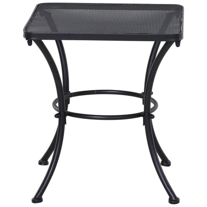 Outsunny Metal Square Outdoor Garden Bistro Table Black