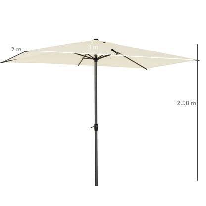 Outsunny 3 X 2M Garden Parasol Umbrella