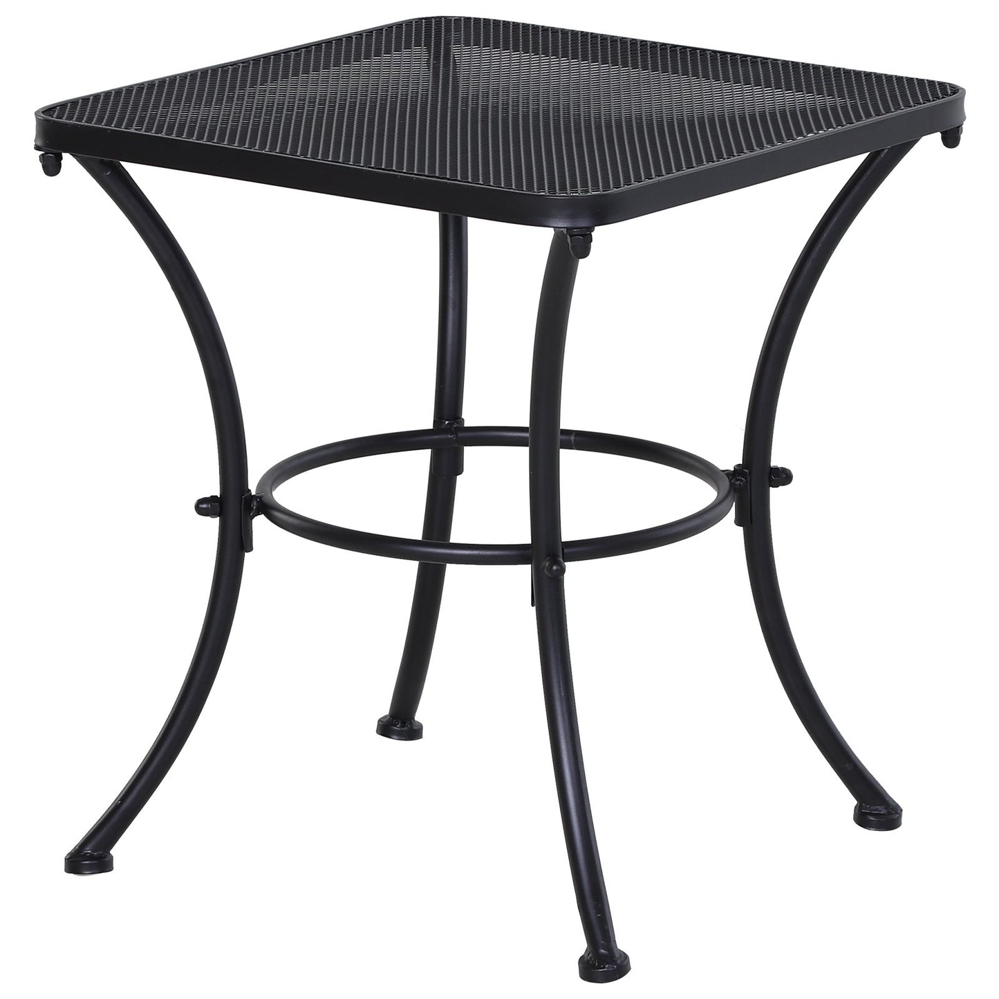 Outsunny Metal Square Outdoor Garden Bistro Table Black