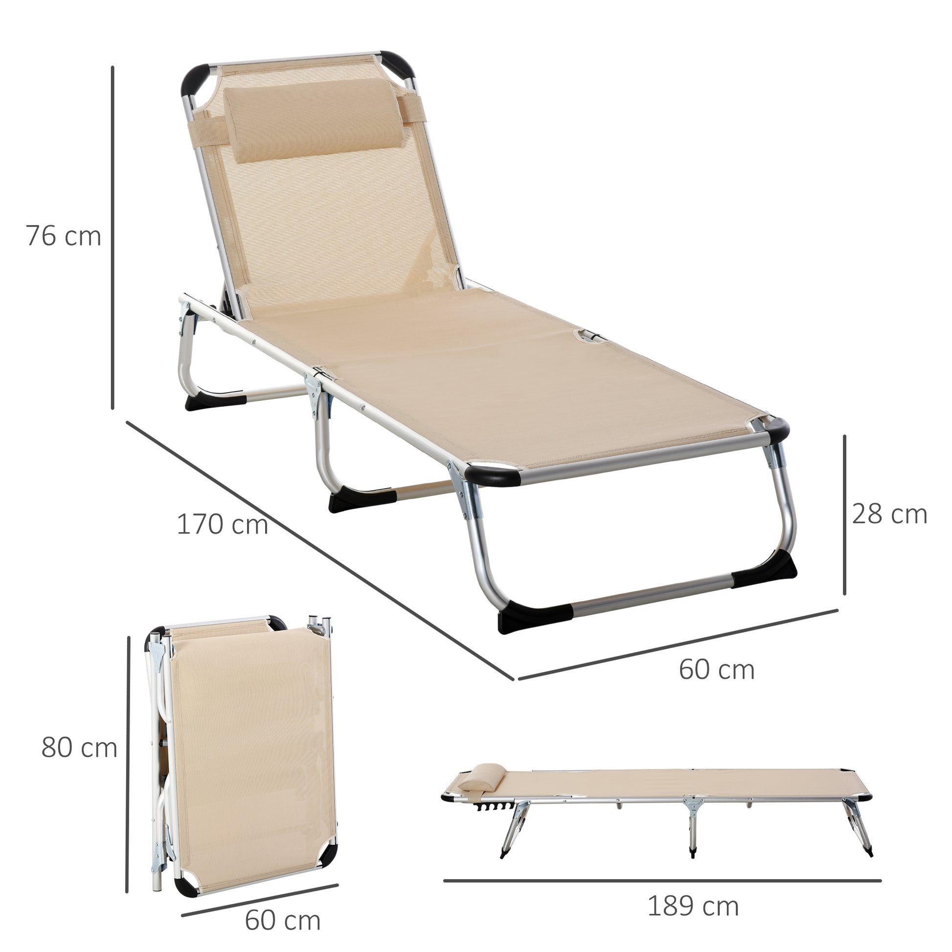 Outsunny Foldable Sun Lounger