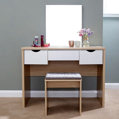 Elizabeth Tall Dressing Table Natural 3 Drawers