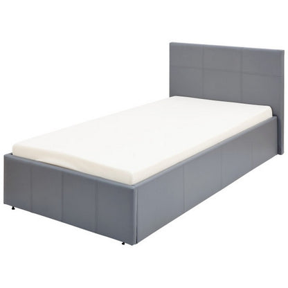 Winston Single Ottoman Bed Faux Leather Grey 3 x 7ft