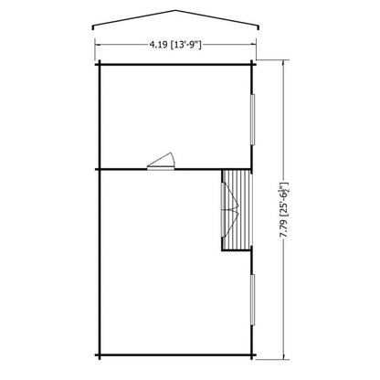 Shire Elveden 13' 8" x 25' 10" Reverse Apex Log Cabin - Premium 44mm Cladding Tongue & Groove