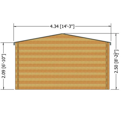 Shire Elveden 13' 8" x 25' 10" Reverse Apex Log Cabin - Premium 44mm Cladding Tongue & Groove