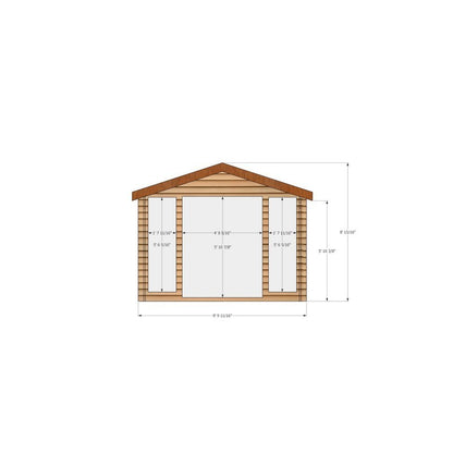 Shire Epping 9' 9" x 5' 10" Apex Log Cabin - Premium 70mm Cladding Tongue & Groove