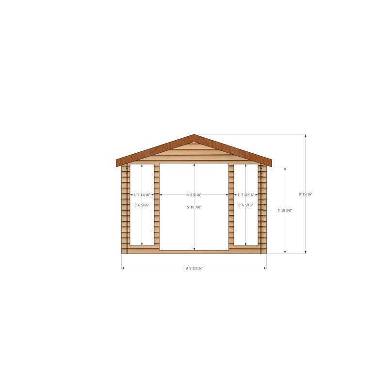 Shire Epping 9' 9" x 7' 10" Apex Log Cabin - Premium 34mm Cladding Tongue & Groove