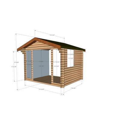 Shire Epping 9' 9" x 7' 10" Apex Log Cabin - Premium 34mm Cladding Tongue & Groove