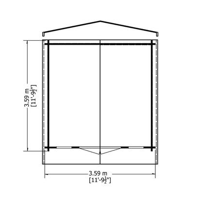 Shire Epping 12' x 12' Apex Log Cabin - Premium 28mm Cladding Tongue & Groove