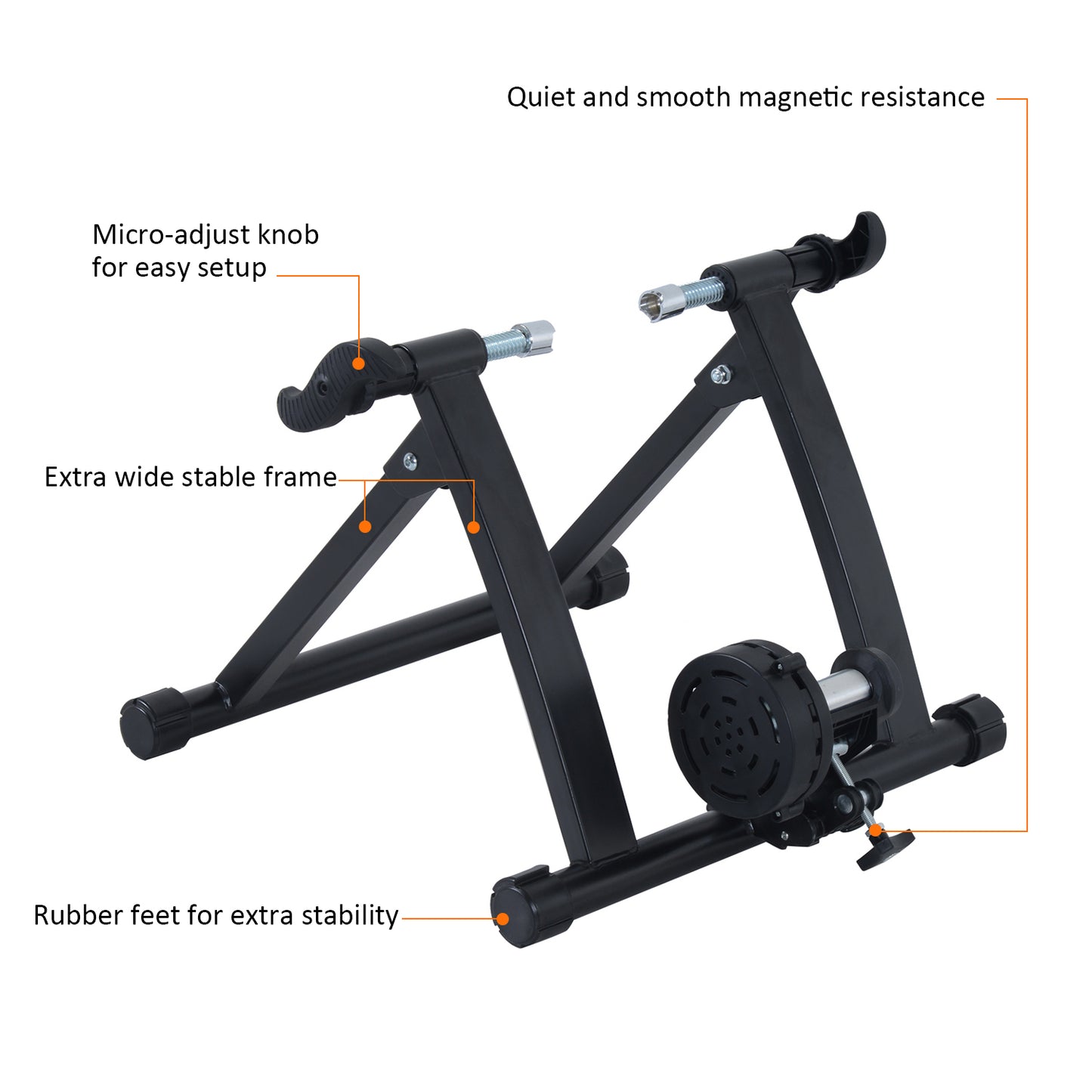 Homcom Indoor Bicycle Magnetic Foldable Turbo Trainer - Black