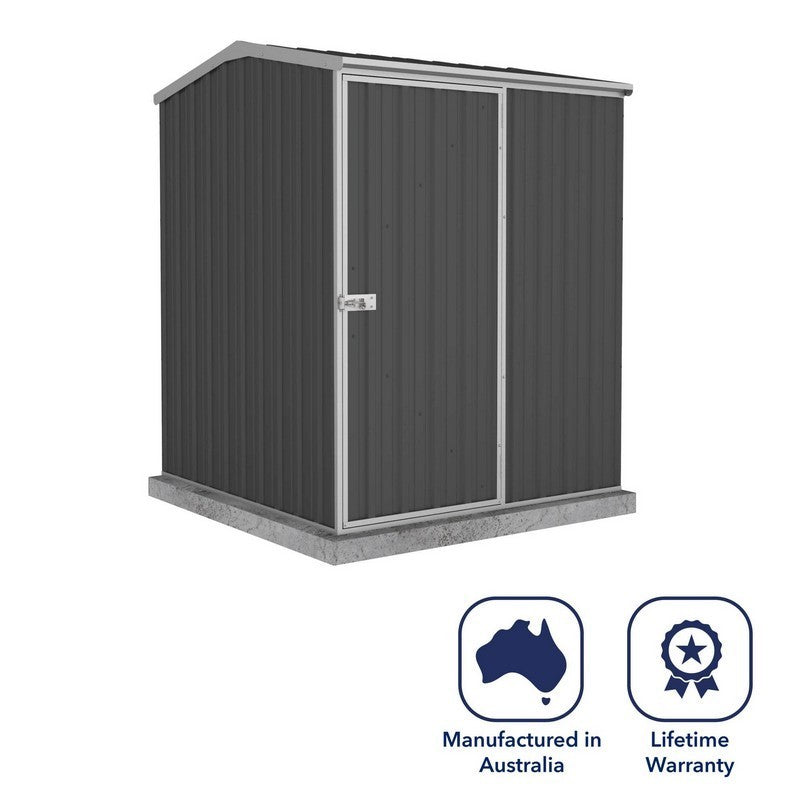 Absco Premier 4' 11" x 4' 11" Apex Shed Steel Monument Grey - Classic