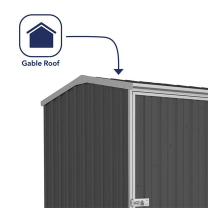 Absco Premier 4' 11" x 4' 11" Apex Shed Steel Monument Grey - Classic