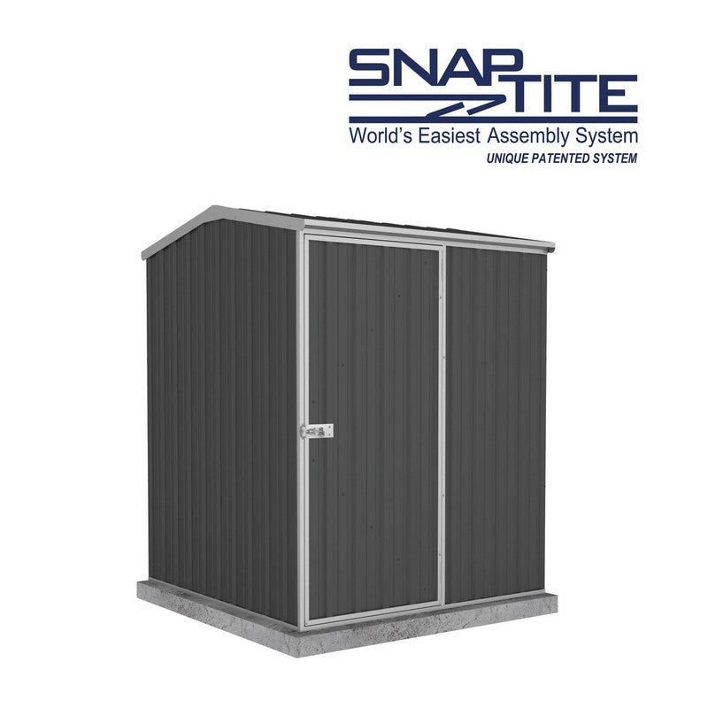 Absco Premier 4' 11" x 4' 11" Apex Shed Steel Monument Grey - Classic