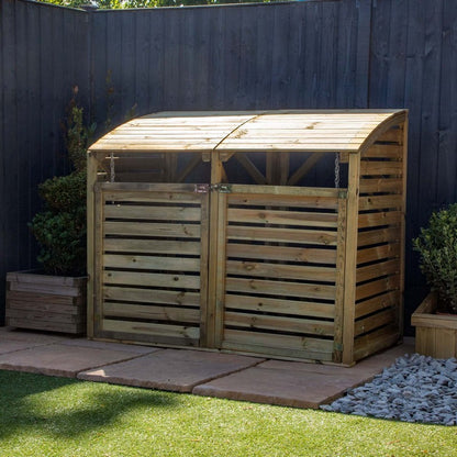 Mercia 5' 2" x 2' 7" Curved Bin Store - Premium Pressure Treated Slatted