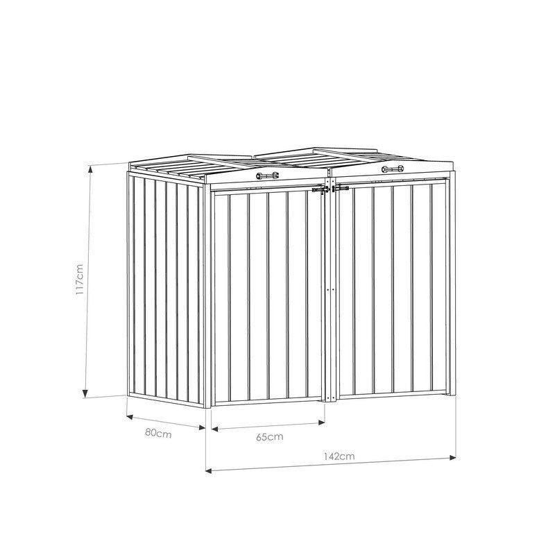 Mercia 4' 7 x 2' 7 Flat Bin Store - Premium Pressure Treated Slatted